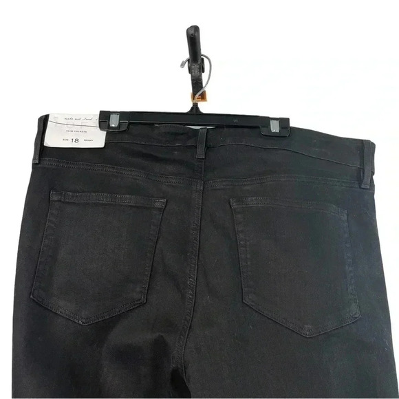 Loft Skinny Black Shimmer Jeans Size  18 - Picture 7 of 10